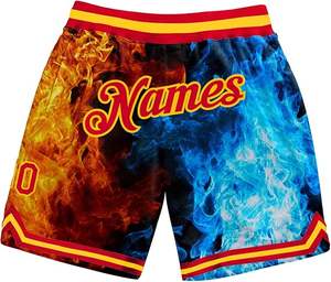 Short streetwear vintage pour homme Short de basket-ball à double maille uni rétro avec impression personnalisée - Product Image 6