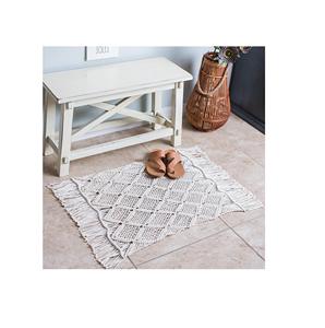 Good Seller Kitchen Dining <b>Heat</b> Resistant Round Placemats Boho Macrame Woven Tassel Print Table Mats Pad Non-Slip Placemats - Product Image 3