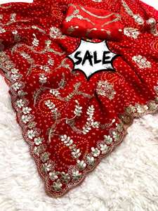 Mahaveer Silks, el mejor proveedor de Sari en Bhavnagar, ofrece ropa suave Georgette Banej india y pakistaní - Product Image 6