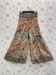 Pantalons palazzo en soie imprimée faits à la main, vêtements de plage, pantalons larges pour femmes indiennes - Product Image 5