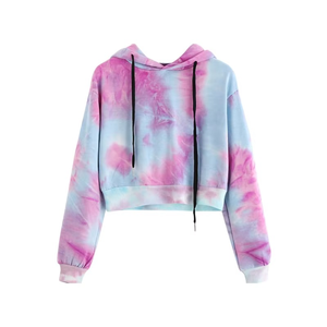 Sudadera con capucha y cremallera para mujer al por mayor personalizada Tie Dye gráfico sublimación Navidad flash rhinestone Sudadera con capucha crochet tops - Product Image 4