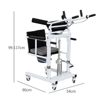 Chaise de transfert pour patient, légère, moderne, avec revêtement en poudre, capacité de 100 kg, pour le transfert du lit à la toilette