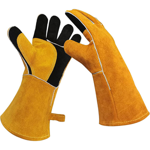 ถุงมือหนังวัวสำหรับผู้ชายถุงมือหนังวัวกันความร้อนกันน้ำกันไฟใช้ป้องกันเพื่อความปลอดภัยในการดูแลส่วนบุคคล - Product Image 6