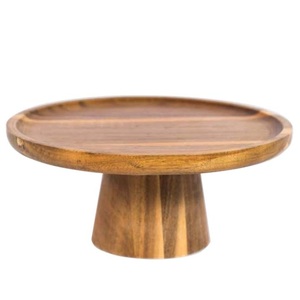Top Trending Home Hotel Restaurant Cup <b>Cake</b> Server Stand <b>Weddings</b> Walnut Finishing Rounded Cup <b>Cake</b> Server Stand - Product Image 4
