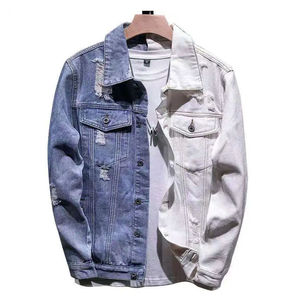 Coupe ample classique Denim veste hommes coton 2025 nouveau coréen à la mode marque décontracté printemps automne veste Stand à capuche Vintage noir - Product Image 6