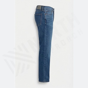 Pantalons en jean vintage pour hommes en coton délavé, coupe ample, jambe droite, taille mi-haute, grande taille, décontractés, personnalisables - Product Image 3