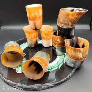 แก้วฮอร์นทำด้วยมือแบบพรีเมียมภาชนะเครื่องดื่มธรรมชาติแบบเรียบง่ายเป็นมิตรกับสิ่งแวดล้อมถ้วยที่มีสไตล์ทนทานเหมาะสำหรับกาแฟชาวิสกี้ให้เป็นของขวัญ - Product Image 2