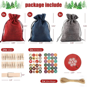 Vente en gros <span class=keywords><strong>de</strong></span> sacs-cadeaux pour bonbons, bricolage, Noël, décoration d'intérieur, compte à rebours, Noël, <span class=keywords><strong>calendrier</strong></span> <span class=keywords><strong>de</strong></span> l'avent, sacs - Product Image 2