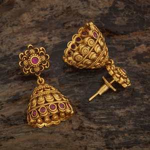 Boucles d'oreilles pendantes plaquées or antique 185174 avec perle d'eau douce, diamant et turquoise pour mariages - Product Image 3