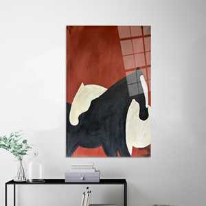 Tableau mural sur toile : Couple de chevaux abstraits, Décoration moderne pour la maison, ART EN VERRE TÉRMÉRÉ - Product Image 1