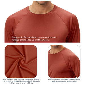 Camiseta de Protección Solar para Hombre Más Vendida, 100% Poliéster, Personalizada, Tejido de Alta Calidad, Ajuste Entallado, Mangas Largas Estampadas - Product Image 4