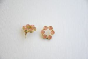Wholesale Brass Statement <b>Earrings</b> <b>Stud</b> Raw Natural Stone Design Matte Brass Texture Hypoallergenic Safe Wear Bulk Export - Product Image 6