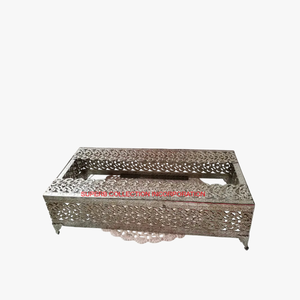 Couvercle de boîte à mouchoirs en métal en filigrane argenté fabriqué à la main Design fantastique porte-serviettes décoratif orné décor à la maison organisateur d'hôtel - Product Image 1