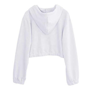 Women's Winter <b>Zip</b>-<b>Up</b> <b>Hoodies</b> Long Sleeve <b>Crop</b> Top Sweatshirt Casual Lightweight Breathable Corduroy Outerwear - Product Image 3