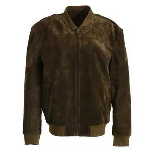 Gran oferta, chaqueta de cuero de gamuza de piel de vaca Original 100%, chaqueta marrón de calidad Premium para hombre, talla XL informal, venta al por mayor - Product Image 1