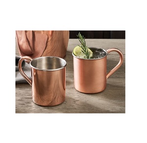 Copas de cerámica Moscow Mule de alta demanda cobre puro con mango de latón para cerveza de jengibre hecha a mano en la India - Product Image 2