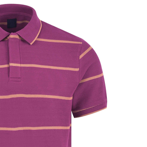 Camiseta de media manga a rayas para hombre, camisetas deportivas de poliéster, venta al por mayor, trabajo personalizado, moda de verano, golf, transpirable, OEM - Product Image 4