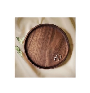 Assiettes de service rondes en bois de noyer noir, 100 pièces, durables, style moderne classique, pour hôtel, restaurant - Product Image 3