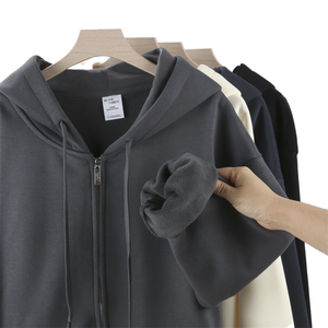 Sudadera con Capucha y Cremallera Completa de Nuevo Diseño para Hombre, Sudadera con Capucha y Cremallera Personalizada con Logotipo, Sudadera de Color Sólido Teñido de Primera Calidad - Product Image 6