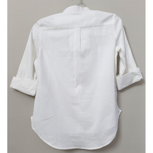 Cotton <b>Linen</b> Blend <b>Yarn</b> Button Placket Stand Collar Casual Roll up Sleeve Women's Shirts - Product Image 2