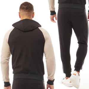 Latest Design Zip up Hoodie and Sweatpants Set Sweatsuit Joggers Men / Wholesale Custom Logo Men's Cotton Blank <b>Plain</b> <b>Tracksuit</b> - Product Image 5