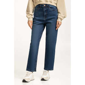 กางเกงยีนส์เดนิมเอวสูงสไตล์โกธิคสำหรับผู้หญิง ไซส์พลัส รุ่น WM-JNS-WS24-002 ระบายอากาศได้ดี ซักได้ ทรงตรง พิมพ์ลาย สำหรับฤดูหนาว - Product Image 2