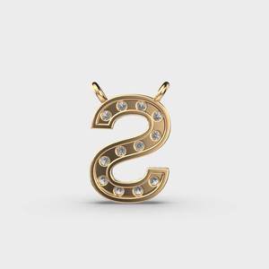 18K Gold Plated Diamond Letter S Pendant Necklace Round Brilliant <b>Initial</b> <b>Chain</b> Unisex Everyday Jewelry - Product Image 3