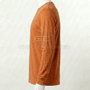 Camiseta de Manga Larga para Hombre, Corte Regular, Puños Acanalados, 100% Algodón, Transpirable, Ecológica, para Actividades Diarias, Directo de Fábrica - Product Image 3
