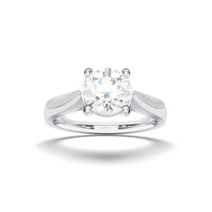 Anillo de compromiso de diamante de corte redondo de moissanita de 1,50 quilates de 950 quilates, platino hecho a mano en anillos de diamantes - Product Image 2