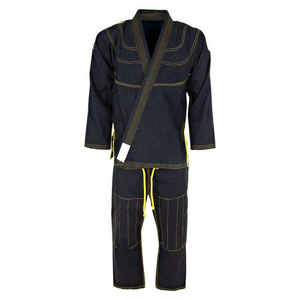 Kimono de Jiu-Jitsu Elite Black BJJ pour hommes, uniforme d'entraînement de qualité supérieure en coton 100% - Product Image 3