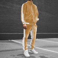 Nouvelle Collection Survêtements d'Hiver en Velours pour Hommes 100% Coton Écologique Respirant Coupe-Vent Confortable Doux Jogger Latéral