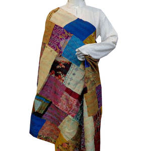 Estola de seda Reversible bordada Kantha de algodón de alta calidad superventas diseño elegante bufandas tradicionales hechas a mano chales - Product Image 1