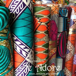 Vibrant 100% Cotton Wax Print Fabric Ancho 45 Diseño africano Textil para ropa y manualidades - Product Image 1