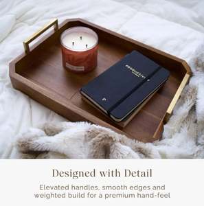 Plateau décoratif en bois de Noël de vente chaude avec la poignée en laiton pour l'usage dans les restaurants dans la conception unique - Product Image 5