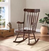 Vente chaude Colorodo Bois Brun Massif Designer Indien Fabriqué À La Main Chaise À Bascule Solide Inclinable De Luxe Accoudoir En Bois Inclinable