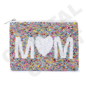 Monedero con cuentas de semillas de mariposa multicolor, hermoso monedero con cuentas personalizado, monedero para mujer, monedero de moda con - Product Image 3