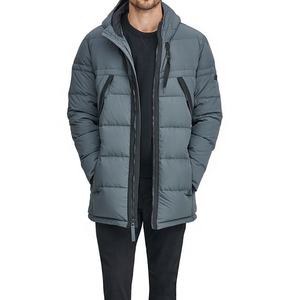 Chaqueta Parka Larga para Hombre con Cremallera Diagonal, Chaqueta con Capucha Elegante y Cálida con Múltiples Bolsillos - Product Image 5