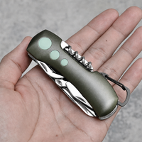 Couteau de poche pliable multifonctionnel en acier inoxydable avec manche en alliage d'aluminium, outil EDC pour la randonnée en plein air