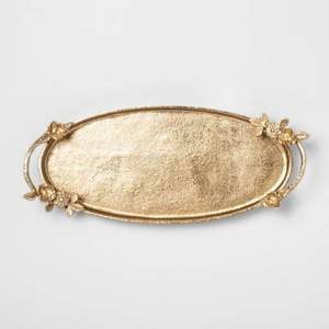 Juego de 3 bandejas de servir de aluminio con diseño vintage y acabado dorado para banquetes de boda y eventos de primera categoría - Product Image 5