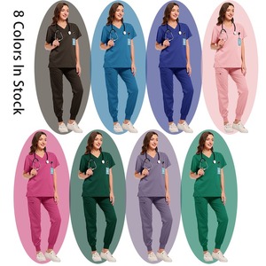 Conjuntos de enfermería transpirables de alta calidad para mujer, Pantalones rectos, uniformes altos de Hospital, bonitos uniformes de enfermería - Product Image 6