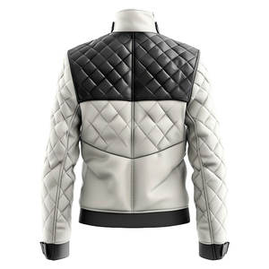 High Quality Sven Black Genuine Leather <b>Bomber</b> <b>Jacket</b> Stand Collar Pattern Breathable <b>Varsity</b> Denim Customizable Wholesale - Product Image 2