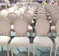 Banquet en bois à dos ovale empilable Offre Spéciale événements louis chaise mariage avec coussin blanc