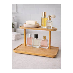 Modern 2-Tier Bamboo Soft Eco-Friendly Multipurpose <b>Stand</b> <b>Wooden</b> Kitchen and Bathroom Organizer Shelf for Home Storage - Product Image 4