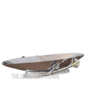 Soporte de aluminio Material de vidrio Diseño de forma de pájaro volador Cuenco decorativo para servir comida Fruta Junta Tres cuencos - Product Image 6