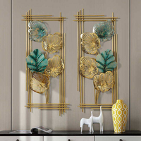 Décoration murale moderne en métal et aluminium, demi-feuille demi-verre, portrait, laiton blanc antique, taille personnalisée, pour salon et chambre à coucher