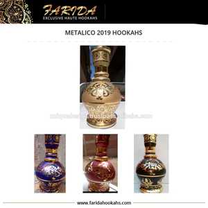 Chicha Farida de luxe, mini narguilé en verre, design élégant, base de vase de qualité, technique de miroir unique, revêtement métallique - Product Image 3