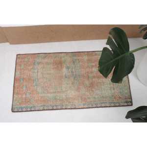 พรมวินเทจสไตล์ตุรกี ขนาด 1.5x2.8 ฟุต สีน้ำตาล-น้ำเงินล้วน - Product Image 3