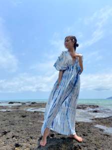 Dos nu cravate teinture longue Maxi fait à la main robe avec demi manches cravate chaîne cou glands Boho longues femmes plage couverture Ups Maxi robes - Product Image 3