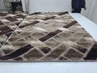Tapis turc Adiva Shaggy en jute de Gaziantep, réversible, à poils moyens, avec envers en latex, rectangulaire, 0,4-0,6 pouces. Tapis d'appoint épais pour salon