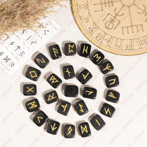 Juego de Runas de Jaspe Negro de Moda al por Mayor, Cristal Natural Curativo para Decoración y Meditación - Product Image 3